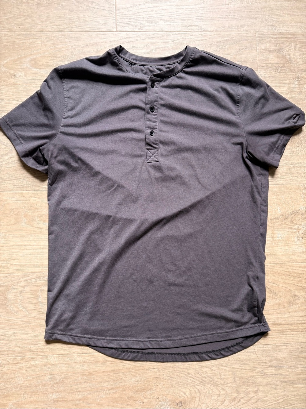 Men’s Myles Apparel Short-Sleeve Henley Polo - Charcoal Size L